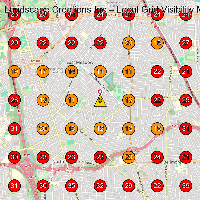 Landscape Creations Inc GeoGrid visibility map for Asphalt Contractor in East Meadow